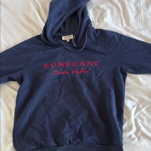Burberry Navy Hoodie with Silver Details